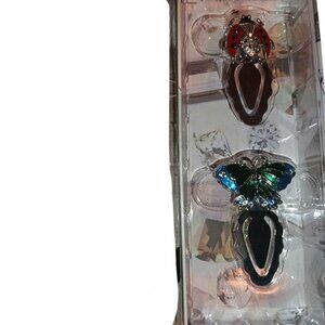 Argento SC Sicura Butterfly Ladybug Bookmark Silver tone Swarovski Element NIB